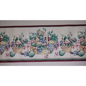 Sanitas Classic Series - Pre-pasted Vinyl Border 15 ft - Fruit in a Basket